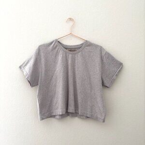 All in Motion Gray Seamless Boxy Crop Short Sleeve T-Shirt Size Large
